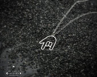 ASL necklace silver sign Language I love You Sign language necklace ASL jewelry