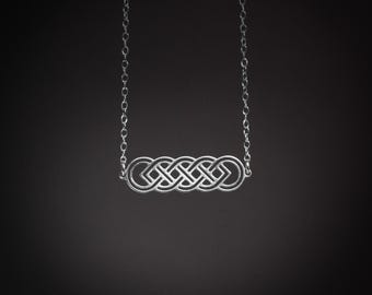 Celtic knot necklace silver infinity necklace Irish jewelry Celtic necklace