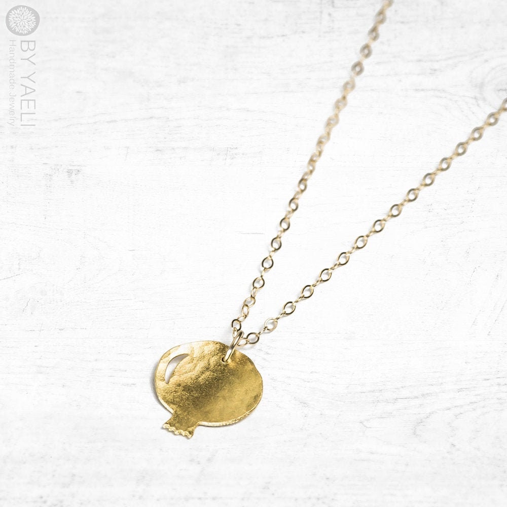Pomegranate necklace pomegranate charm gold pomegranate Etsy
