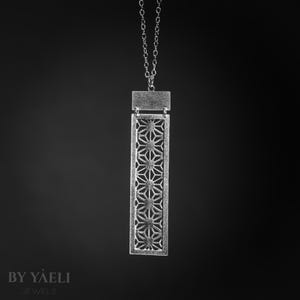 Rechteck Kette Silber Geometrische Kette Lange Kette Geometrische Schmuck Weihnachtsgeschenk für hier