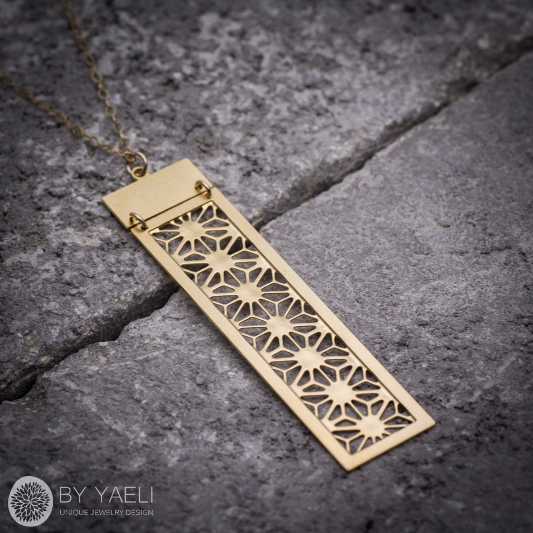ネックレス・ペンダント Goti Long Necklace With Gold-Plated Geometric Pendant Rectangle Necklace Gold Geometric Necklace Long Necklace
