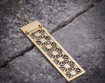 Collier rectangle collier géométrique sautoir bijoux géométriques cadeau de Noël pour ici