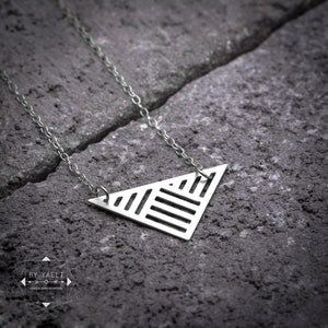 Triangle necklace triangular pendant geometric necklace everyday necklace gift for her image 3