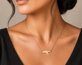 Bird necklace, gold swallow pendant, layering necklace.