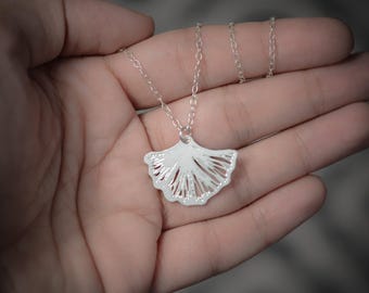 Ginkgo leaf necklace silver leaf necklace ginkgo leaf charm