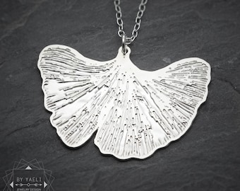 Leaf necklace silver ginkgo leaf necklace Japanese jewelry