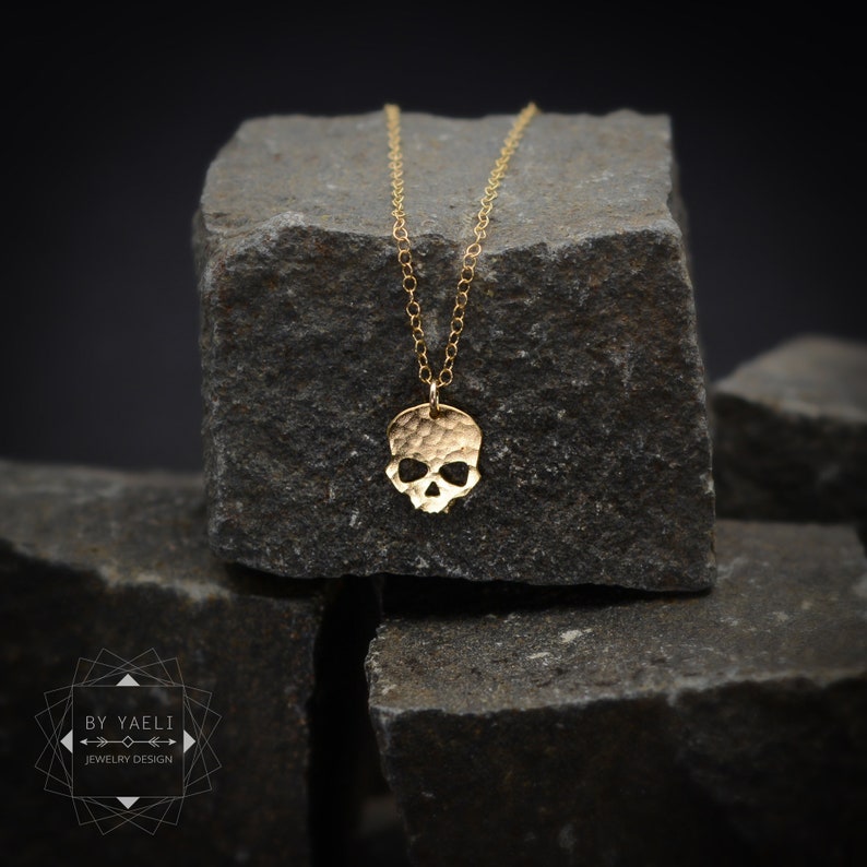 Skull Necklace Skull pendant Gold Skull Necklace Pendant Jewelry imagem 2