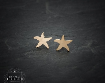 Star fish earrings starfish post earrings gold sea star fish stud earrings