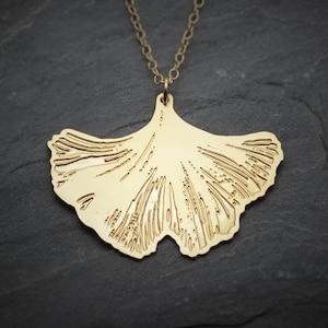 Ginkgo necklace Ginkgo leaf necklace gold leaf pendant Japanese jewelry Ginkgo pendant