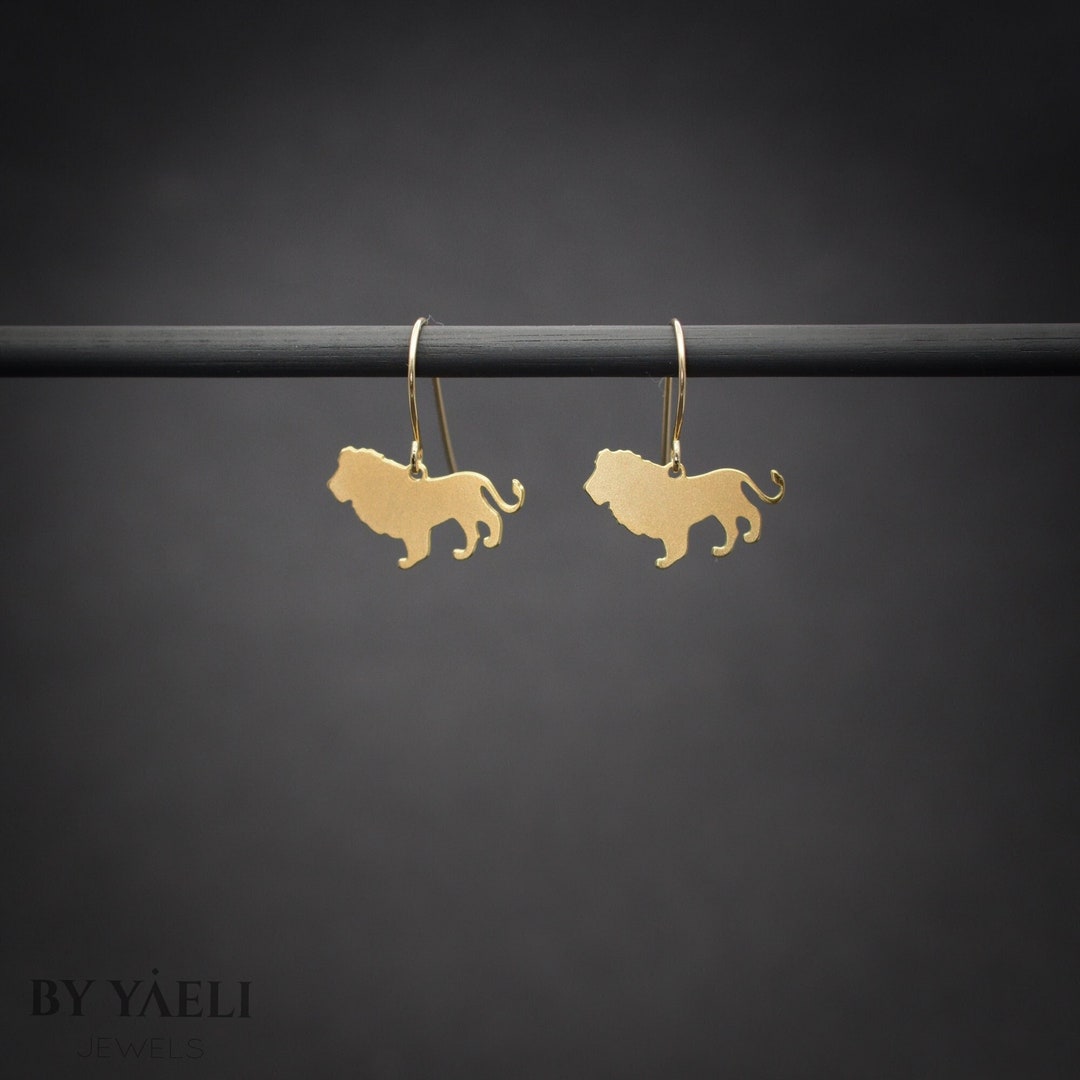 Löwen Ohrringe, gold leo baumeln Sternzeichen Ohrringe Etsy.de