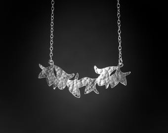 Leaf necklace, silver leaf nature jewelry, gift for mom