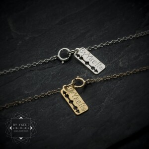 Chain clasp branded by ByYaeli. Proof of originality ByYaeli product