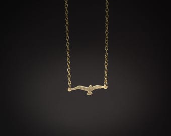 Seagull necklace gold bird necklace dainty minimalist simple bird pendant