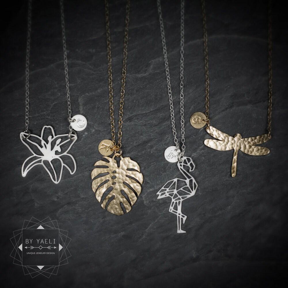 Collana con fulmine in argento sterling placcato oro 14K e ciondolo minimalista a forma di tuono - Italia