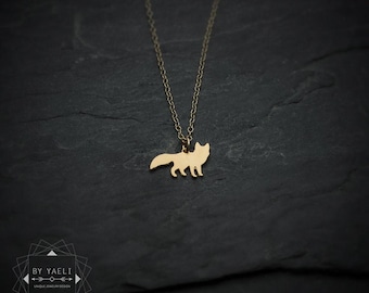 Fox necklace tiny fox charm gold fox pendant fox gift for here