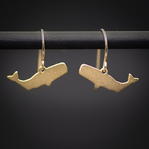 Wal Ohrringe, Gold kleine Pottwal Ohrhänger