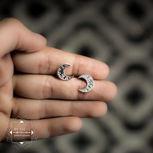 Brincos de lua crescente brincos de prata brincos celestiais brincos de lua poste presente de Natal