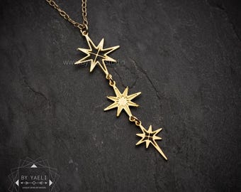 North star necklace celestial necklace dainty gold star necklace long necklace - Christmas gift
