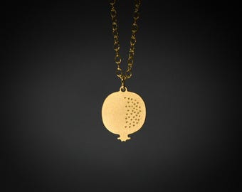 Pomegranate necklace gold pomegranate charm gold pomegranate pendant
