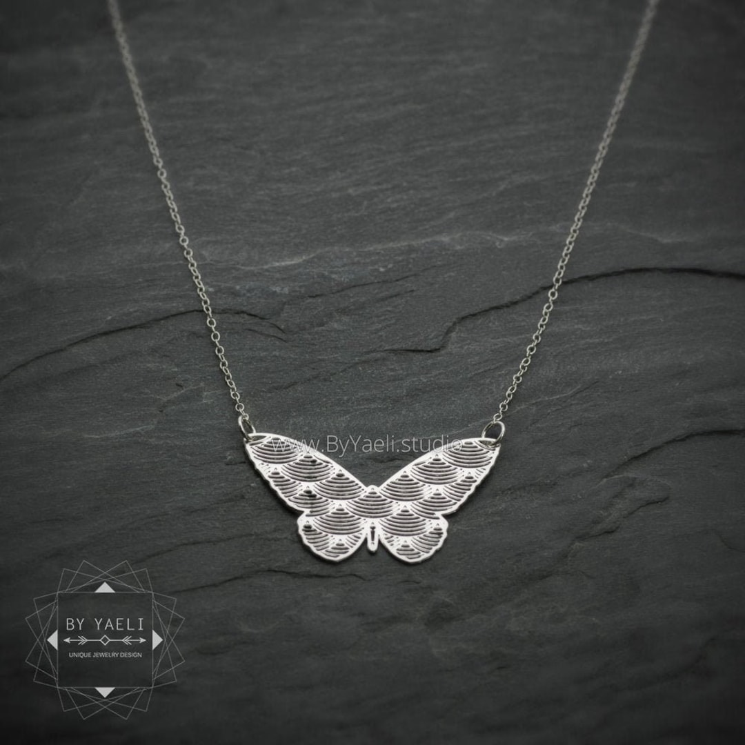 Butterfly Necklace Geometric Silver Butterfly Jewelry