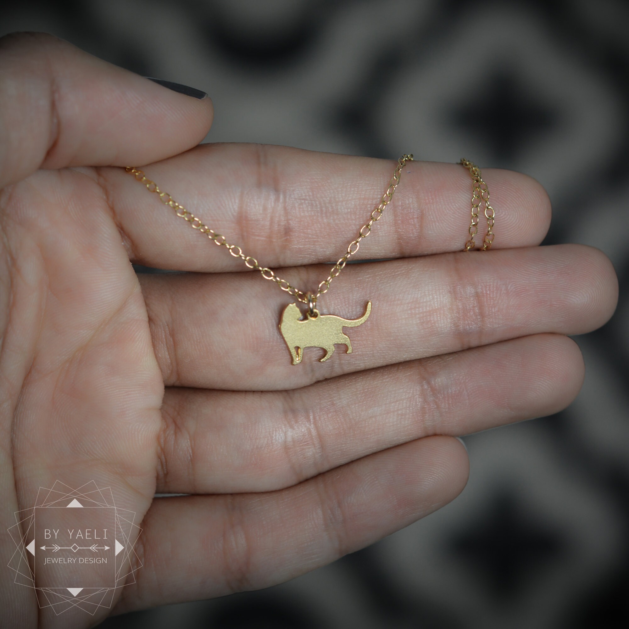 Cat Necklace Cat Pendant Gold Cat Necklace Cat Jewelry Cat Lover