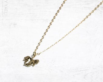 Leaf necklace gold leaf pendant tiny necklace gift for here