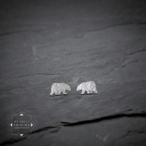 Pendientes de oso - pequeños pendientes de oso - pendientes de oso de plata