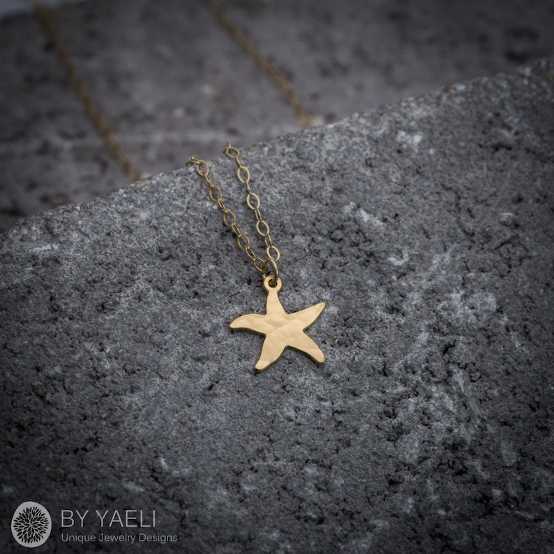 Starfish necklace starfish charm ocean necklace beach necklace image 1