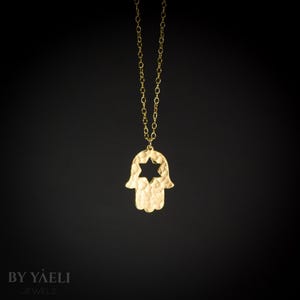 Star of David necklace hamsa jewelry protection necklace hamsa hand charm - Jewish jewelry handmade in Israel