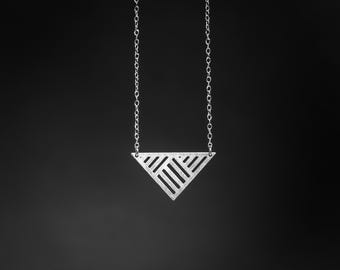 Collar triangular de plata con colgante triangular, collar geométrico, collar diario, regalo para ella