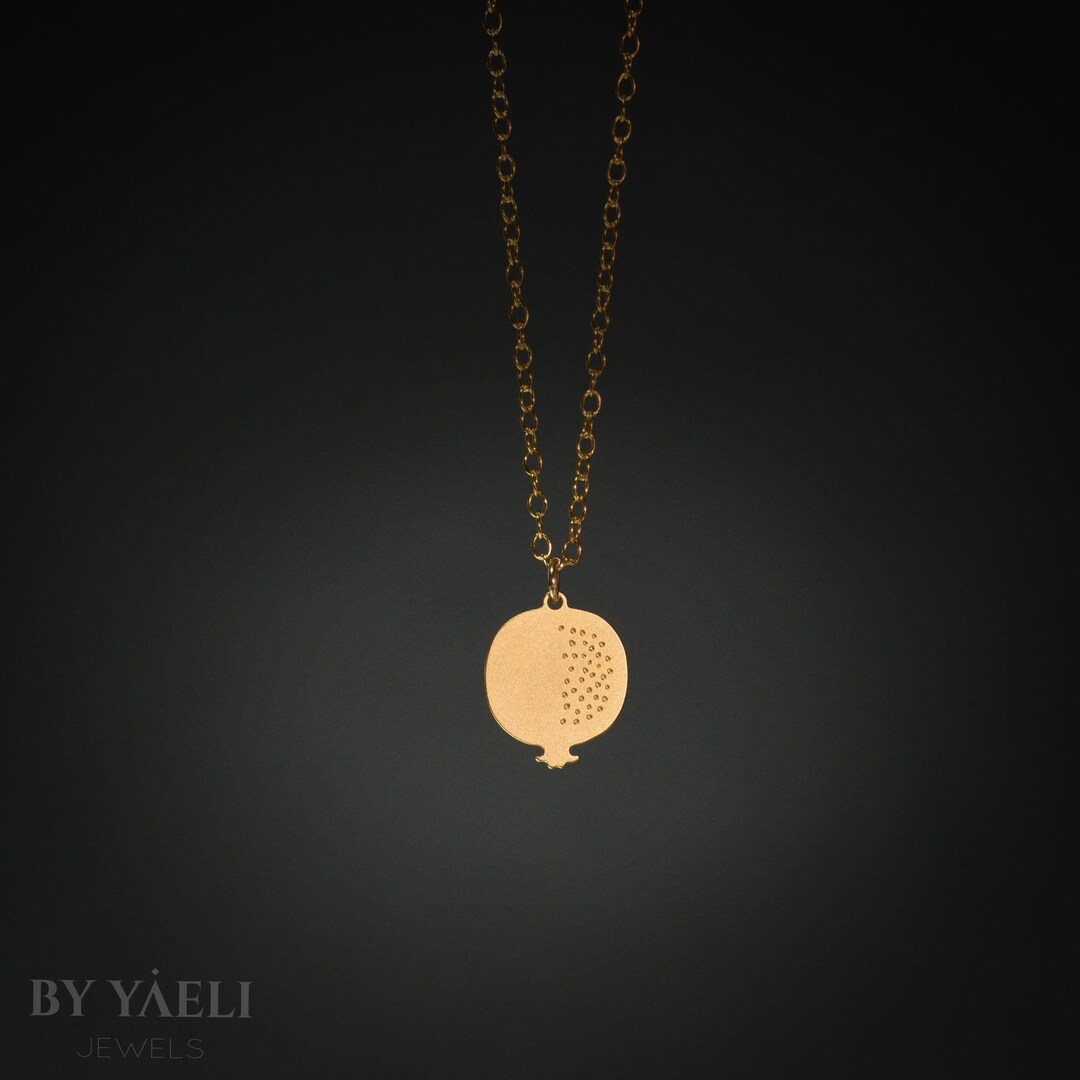 Pomegranate Necklace Gold Pomegranate Charm Gold Pomegranate Pendant Etsy