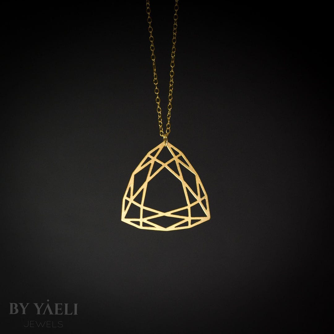 Women Daily Fashion Jewelry Bold 999 Pure Silver Geometry Pattern Triangular Cone Necklace main image 0