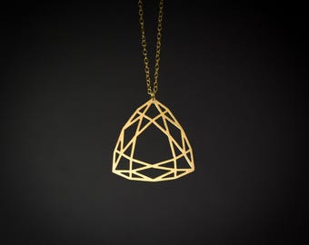 幾何学的なネックレス、ゴールドダイヤモンドネックレス