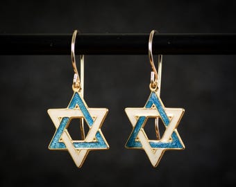 Star of David earrings, Jewish jewelry ,Jewish earrings, star of David dangle