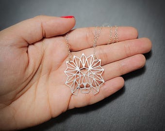 Leo necklace, silver lion necklace, zodiac jewelry.