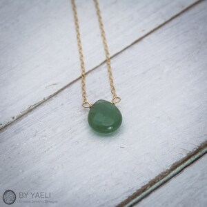 Aventurine necklace green Aventurine drop necklace natural real Aventurine gemstone necklace