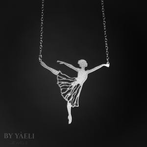 Ballerina necklace ballet dancing necklace silver dancer jewelry ballet lovers