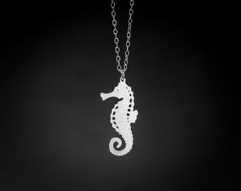 Seahorse necklace, silver seahorse pendant  seahorse necklace