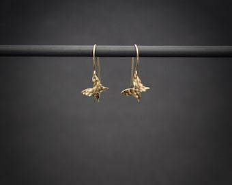 Butterfly earrings, gold butterfly jewelry, drop dangle butterflies earrings