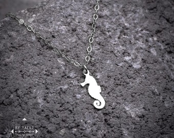 Seahorse necklace silver seahorse jewelry ocean necklace seahorse pendant