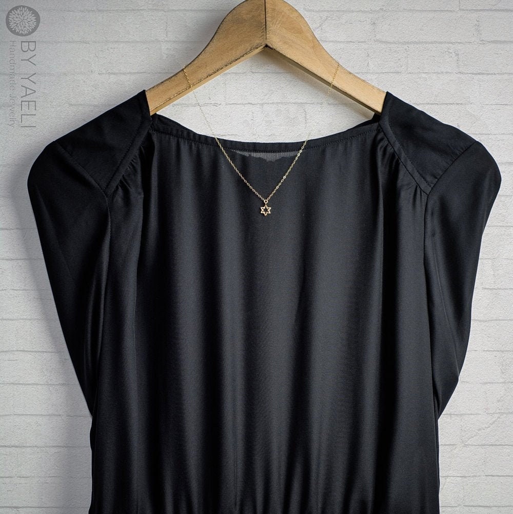 Star of David necklace Jewish jewelry gold Magen David. Handmade in Israel