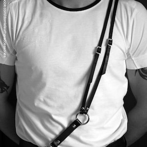 Harness &quot;523 Street&quot; of natural leather and high-quality belt accessories.