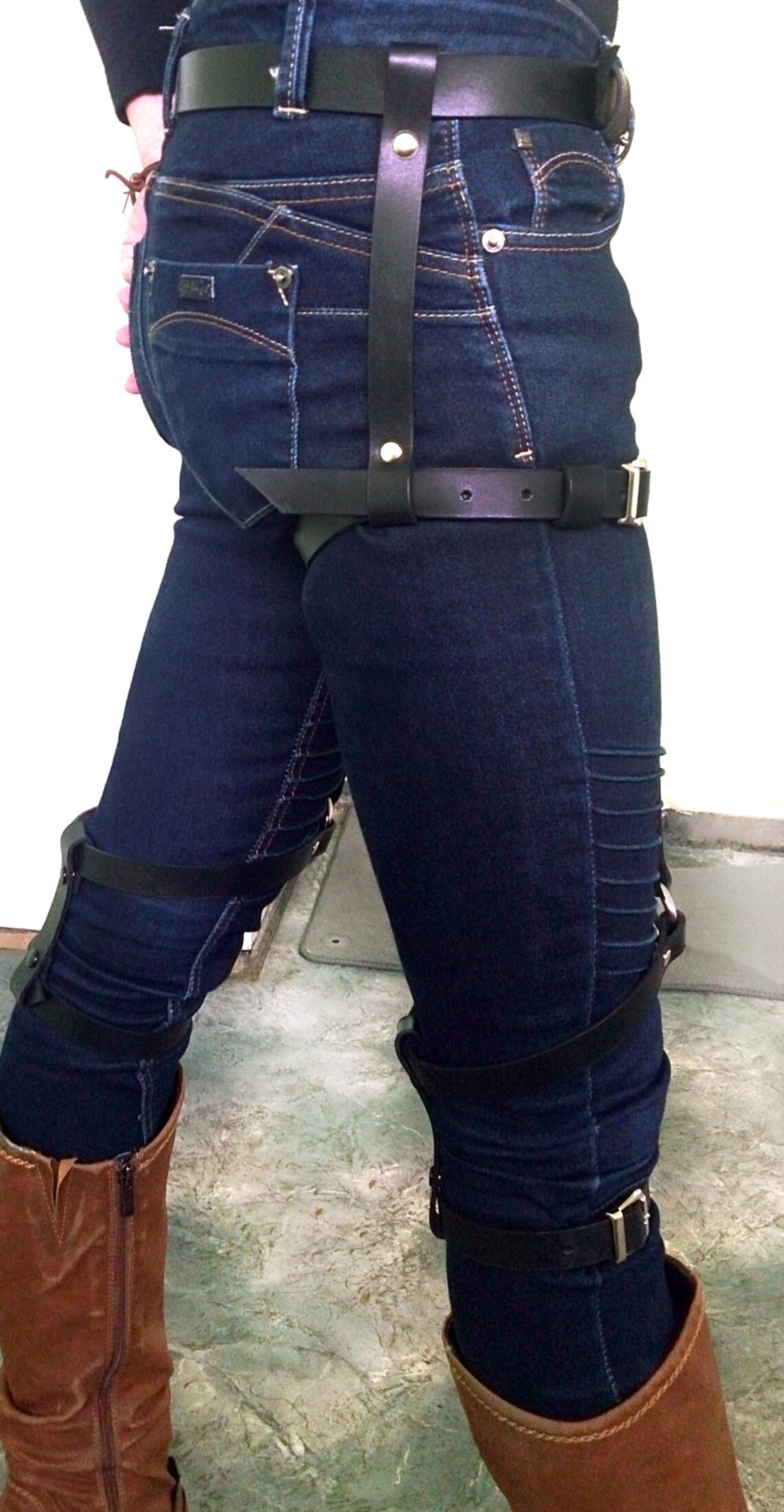 Harness leg Belts 2 of Natural Leather and Etsy