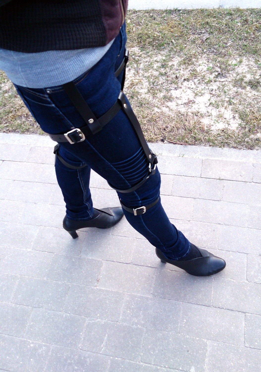 Harness leg Belts 2 of Natural Leather and Etsy