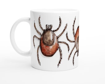 Deer Tick Mug - Entomology Coffee Cup, Forest Insect, Lyme Disease, Gift for Biologist