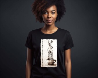 Powered by Mitochondria and Coffee T-Shirt - Gift for Scientist, Coffee Lover Shirt