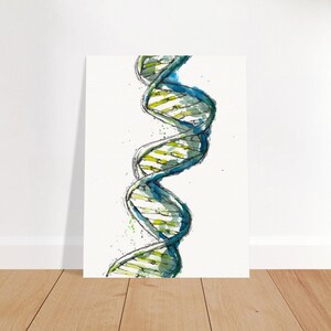 DNA Molecule in Green Art Print - Science Wall Art, Gift for Scientist, Molecular Biology Gift