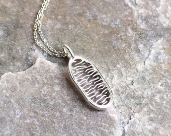 Mitochondrion Pendant - Cell Biology Jewelry, Gift for Biologist
