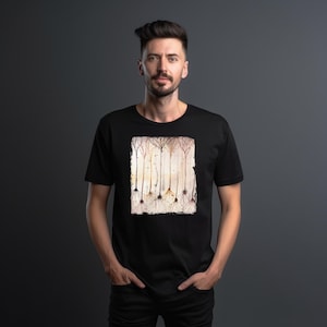 Pyramidal Neurons in Gold T-Shirt - Neuroscience T-Shirt - Brain Anatomy T-Shirt