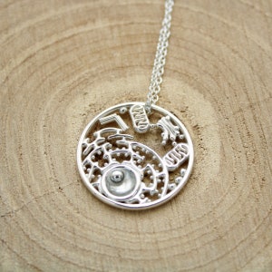 Animal Cell Necklace Science Jewelry sterling silver